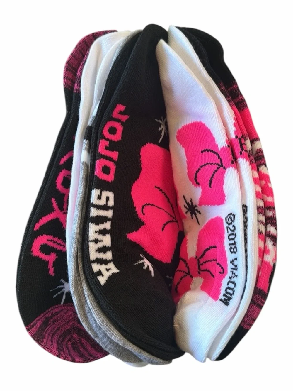 JoJo Siwa Girls No-Show Sock 6-Pack - Pink, Black, White